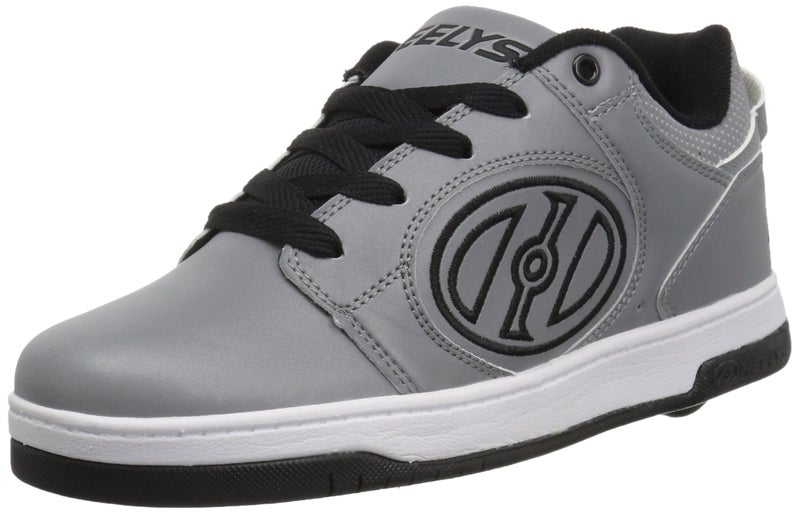 HEELYS Kids Voyager Shoes, Grey Reflective/Black, 8 Big Kid US